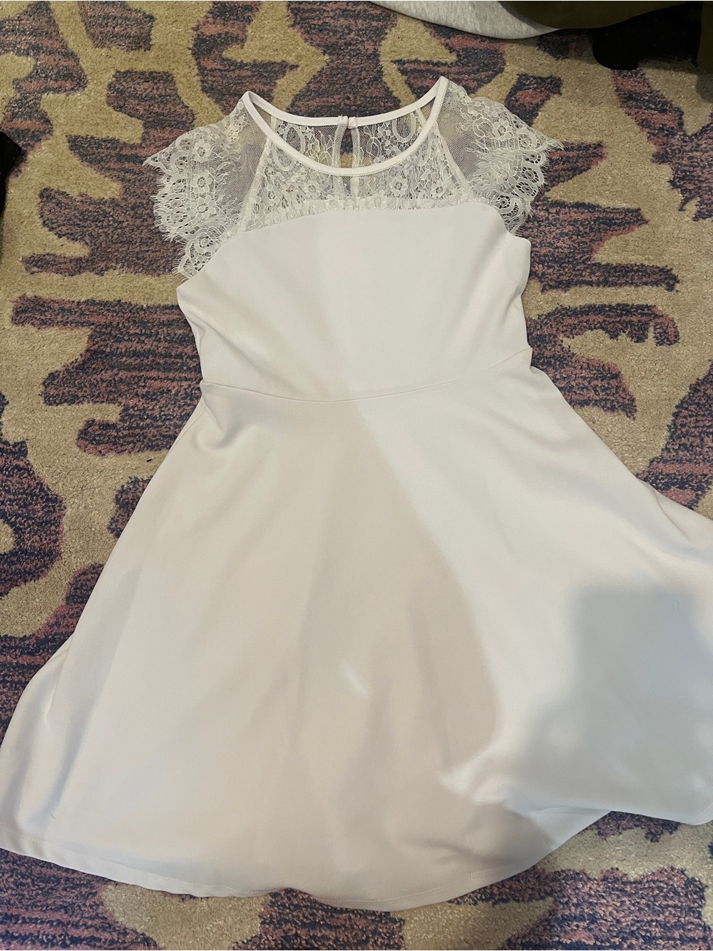 Blush by Us Angels Girls White Lace Skater Dress